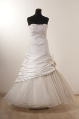 Fototapeta na wymiar White wedding dress front