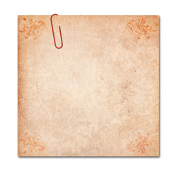 note with paper-clip isolated, clipping path
