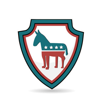 Shield Democrat logo symbol vector icon