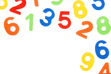 Colorful numbers, isolated on white