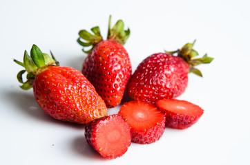 strawberry over white background