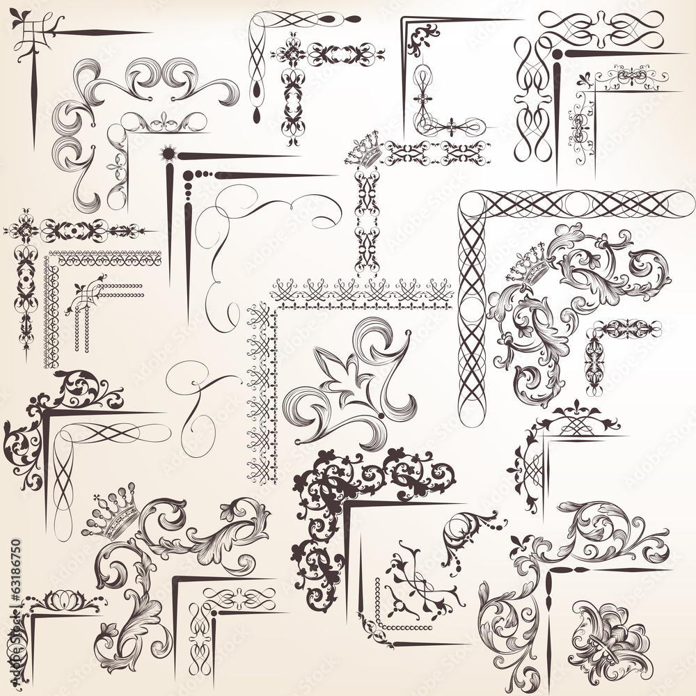 Canvas Prints collection of vector calligraphic borders for design