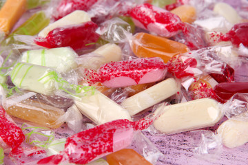 Tasty candies on close up