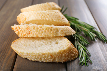 Fresh bread and rosemary