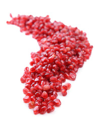 Ripe pomegranate isolated on white