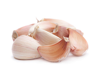 Garlic vegetable on white