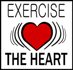exercise the heart fitness graphic design
