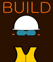 construction worker build graphic design