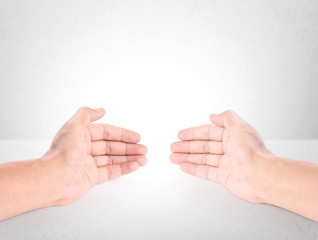 Open palm hand gesture