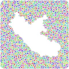 Map of Lazio - Italy - into a square colored icon