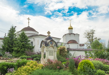 Fototapeta na wymiar Garden in the monastery of St. Nicholas