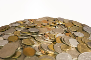 Heap Of Mixed Coins Money.