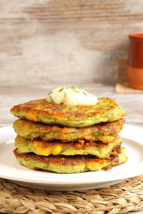 Zucchini and corn fritters