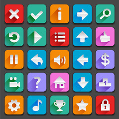 Flat game icons