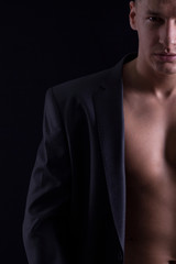 Fototapeta premium half portrait of young muscular man