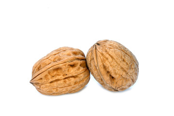Walnuts on the withe background