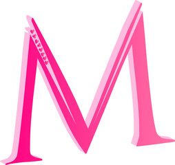 3D Alphabet Letter M Love Concept Vector