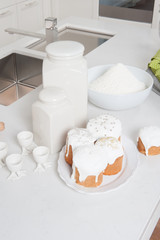 Easter cakes on kitchen