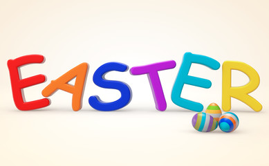 Cartoon color Easter sign