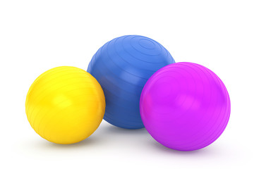 Three Colorful fitness balls