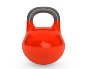 Naklejka na ściany i meble Red iron kettlebell for weightlifting and fitness