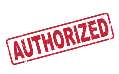 stamp authorized with red text on white