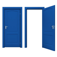 Open blue door