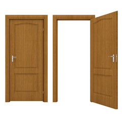 Open wooden door