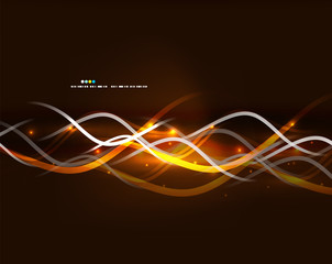 Neon glowing lines abstract background