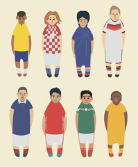 Obraz premium Set of funny football (soccer) players 2014