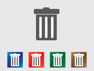 Garbage bin icon collection
