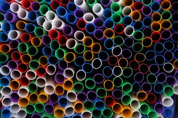 Colorful drinking straws