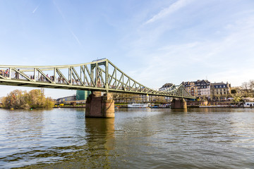 Fototapeta na wymiar river main with bridge eiserner steg