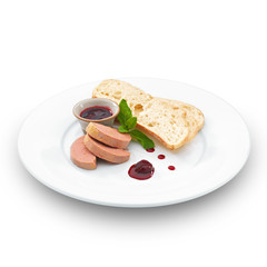 Gourmet fresh foie gras pate. Isolated on white. © Dmytro Smaglov