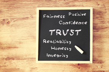 trust concept written on chalkboard  