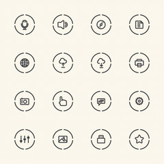 Media Player Icons Set. Line Icon