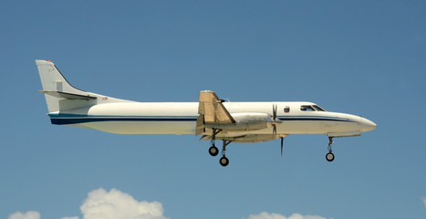 Turboprop airplane side view