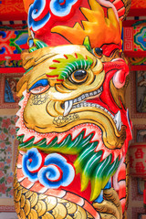 Naklejka premium Dragon Sculpture in Chinese Temple