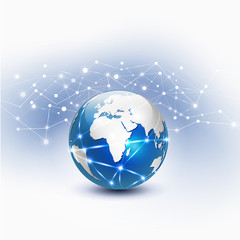 World mesh network technology concept, vector illustration