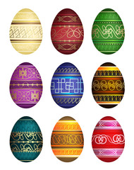 Easter eggs on white background