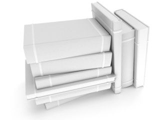 3D blank books cover over white background
