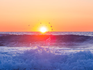Obraz premium Sunset at Agios Ioannis beach in Lefkada