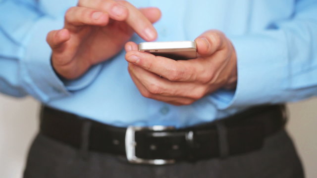 Businessman using smartphone