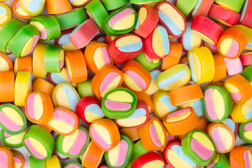 Colorful sweet chewy candies.
