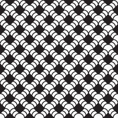 Abstract black and white geometric seamless pattern