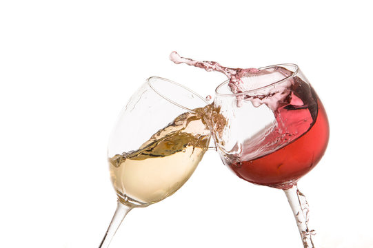 Wine Glass Toast On A White Background