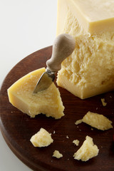 parmesan cheese with knife