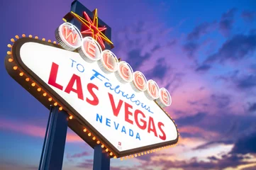 Deurstickers Welkom bij Fabulous Las Vegas-bord © somchaij