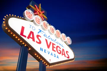 Fotobehang Welkom bij Fabulous Las Vegas-bord © somchaij