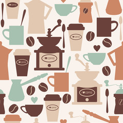 Vintage coffee seamless pattern